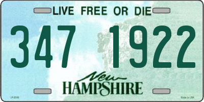 NH license plate 3471922