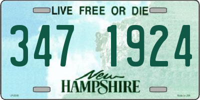 NH license plate 3471924