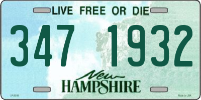 NH license plate 3471932