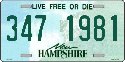 NH license plate 3471981