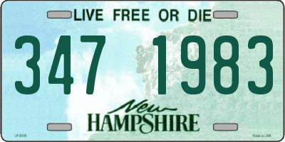 NH license plate 3471983