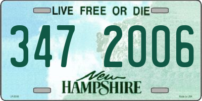 NH license plate 3472006