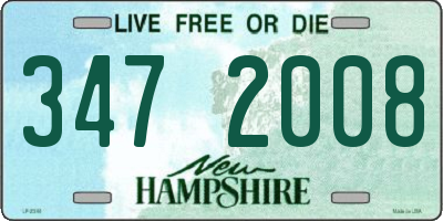 NH license plate 3472008