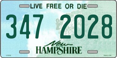 NH license plate 3472028