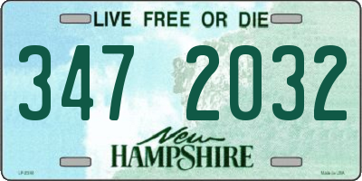 NH license plate 3472032