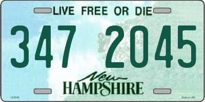 NH license plate 3472045