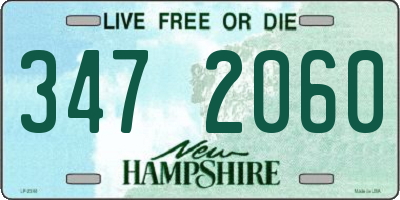 NH license plate 3472060