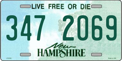 NH license plate 3472069