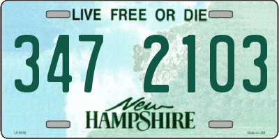 NH license plate 3472103