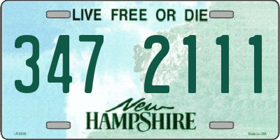 NH license plate 3472111