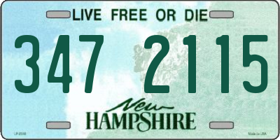 NH license plate 3472115
