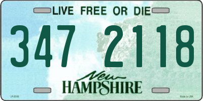NH license plate 3472118