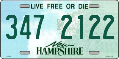 NH license plate 3472122