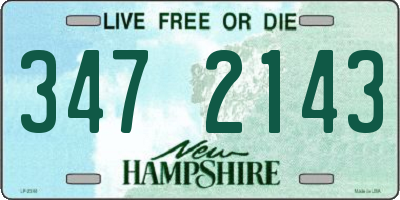 NH license plate 3472143