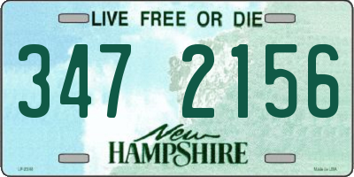 NH license plate 3472156