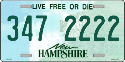 NH license plate 3472222