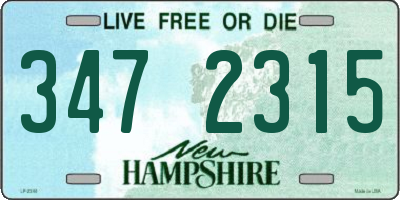 NH license plate 3472315