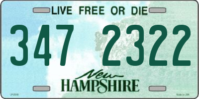 NH license plate 3472322