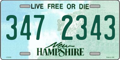 NH license plate 3472343