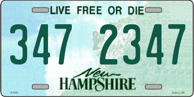 NH license plate 3472347