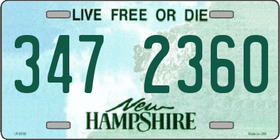 NH license plate 3472360