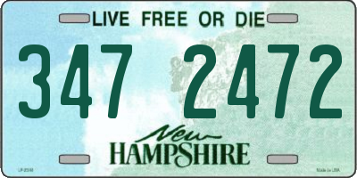 NH license plate 3472472