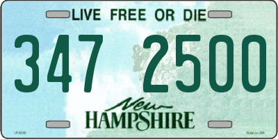 NH license plate 3472500