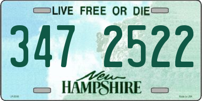 NH license plate 3472522