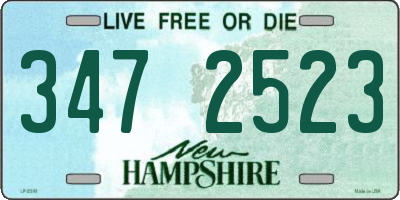 NH license plate 3472523