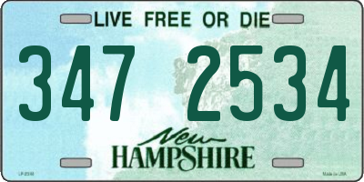 NH license plate 3472534