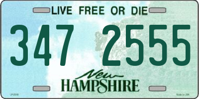 NH license plate 3472555