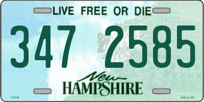 NH license plate 3472585