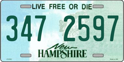 NH license plate 3472597