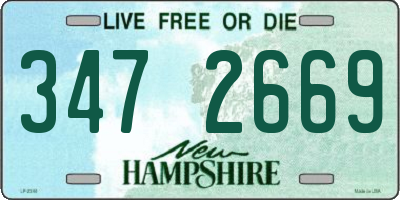 NH license plate 3472669