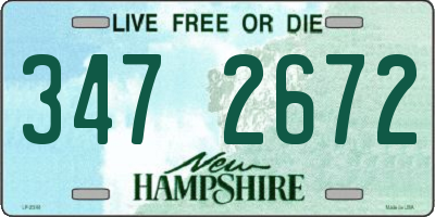 NH license plate 3472672