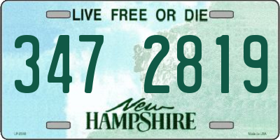 NH license plate 3472819