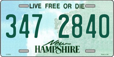 NH license plate 3472840
