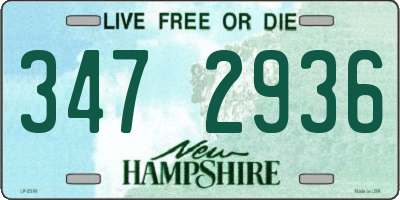 NH license plate 3472936