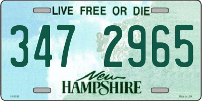 NH license plate 3472965