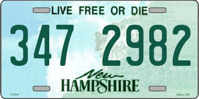 NH license plate 3472982