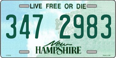 NH license plate 3472983