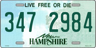 NH license plate 3472984