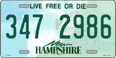 NH license plate 3472986