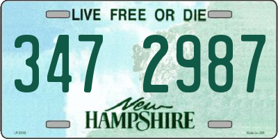 NH license plate 3472987