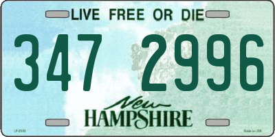 NH license plate 3472996