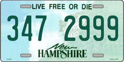 NH license plate 3472999