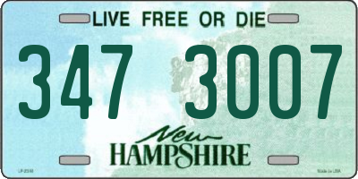 NH license plate 3473007