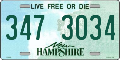 NH license plate 3473034