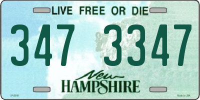 NH license plate 3473347