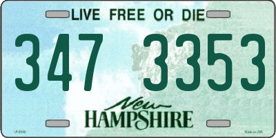 NH license plate 3473353